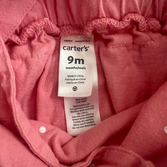 Carter’s Pink Cat Bubble Romper white polka dots ruffle butt - Picture 4 of 5